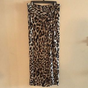 Chico’s leopard print maxi skirt